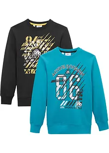 Jungen Sweatshirt (2er-Pack) aus Bio Baumwolle, bonprix