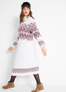 Robe midi en maille motif norvégien, bonprix