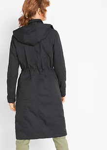 Langer Trenchcoat mit Kapuze, tailliert,  leicht wattiert, bonprix