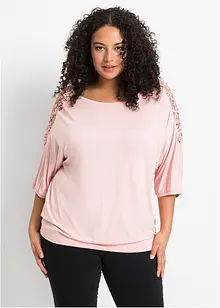 T-shirt oversize avec dentelle, bonprix