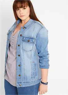 Jeansjacke mit seitlichem Rippeinsatz, bonprix