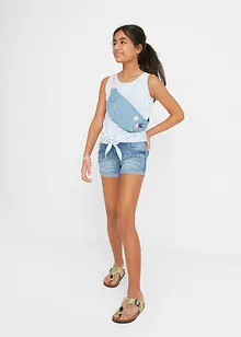 Mädchen Jeans-Shorts mit Perlen, bonprix