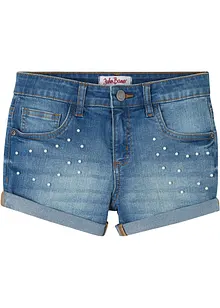 Mädchen Jeans-Shorts mit Perlen, bonprix