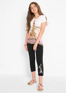 Mädchen Shirt + 3/4 Leggings (2-tlg) mit Bio-Baumwolle, bonprix