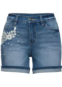 Jeansshorts Mid Waist mit Verzierung, bonprix