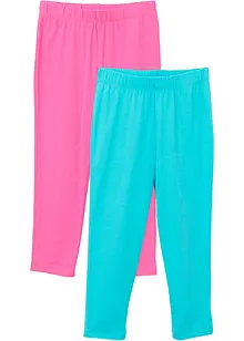 Lot de 2 leggings corsaire en coton extensible, bonprix