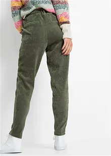 Pantalon en velours côtelé à taille élastiquée, bonprix