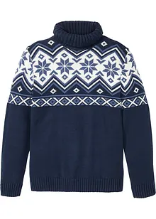 Pull coton norvégien à col roulé, bonprix