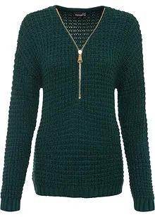 Pull en maille avec zip, bonprix