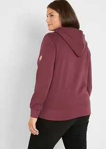 Sweat zippé à capuche, 100% coton, bonprix