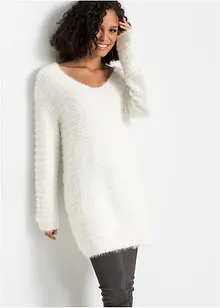 Flauschiger Long-Pullover, bonprix