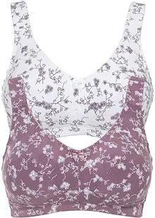 Lot de 2 soutiens-gorge coton sans armatures, bonprix