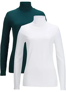 Langarmshirt mit Rollkragen (2er Pack), bonprix