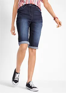 Jeans Bermuda Mid Waist mit gekrempeltem Saum, bonprix