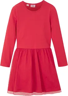 Mädchen Jerseykleid mit Tüll, bonprix