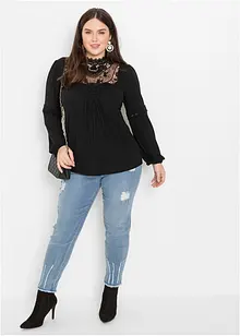 Langarmshirt mit Spitze, bonprix