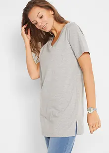 Basic Long-Shirt mit V-Ausschnitt und Kurzarm, 2er Pack, bonprix