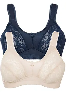 Lot de 2 soutiens-gorge grand maintien sans armatures, bonprix