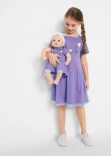 Robe fille et robe de poupée (ens. 2 pces) en coton, bonprix