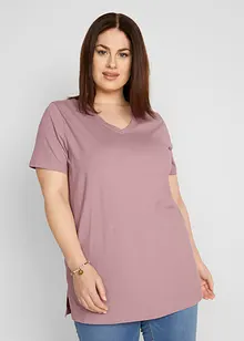 Basic Long-Shirt mit V-Ausschnitt und Kurzarm, 2er Pack, bonprix