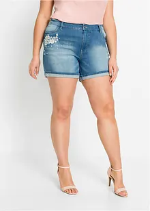 Jeansshorts Mid Waist mit Verzierung, bonprix