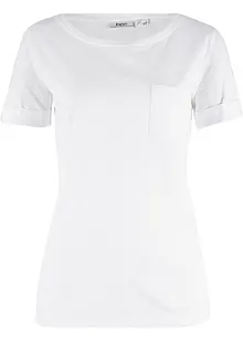 T-shirt en coton fil flammé avec poche poitrine, bonprix