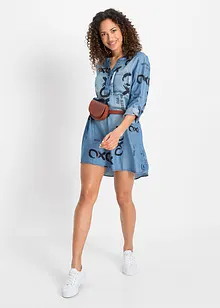 Robe en jean oversize avec inscription en TENCEL™ Lyocell, bonprix