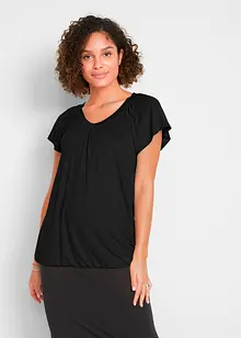 Shirt mit V-Ausschnitt, kurzarm, bonprix