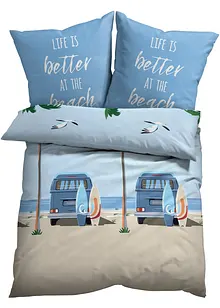 Bettwäsche mit Auto und Palmen am Strand, bonprix