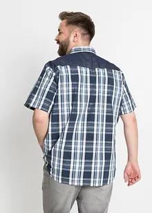 Kurzarmhemd mit Denim-Besatz, bonprix