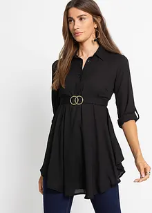 Blouse longue avec ceinture avec polyester recyclé, bonprix