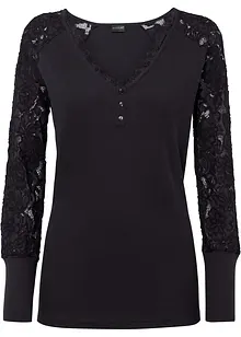 Langarmshirt mit Spitze, bonprix