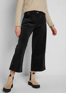 Weite Stretchcord-Culotte mit High-Waist-Bequembund, 7/8-Länge, bonprix