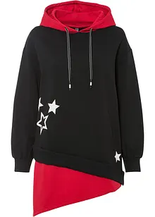 Sweatshirt mit Kapuze und asymmetrischem Saum, bonprix