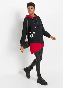 Sweatshirt mit Kapuze und asymmetrischem Saum, bonprix