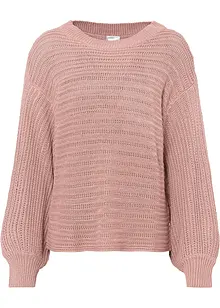 Oversize Lochstrick-Pullover, bonprix