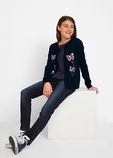 Mädchen Baumwoll-Strickjacke mit Pailletten, bonprix