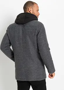 Veste d'extérieur, aspect laine, avec empiècement sweat amovible, bonprix