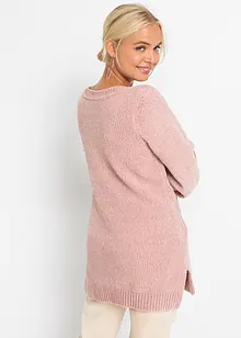 Pull long en maille chenille, bonprix