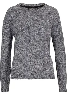 Strick-Pullover mit Rundhals-Ausschnitt in Melange, bonprix