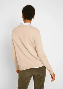 Pull en maille avec encolure ronde, bonprix