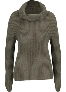 Grober Strickpullover mit weitem Kragen, bonprix