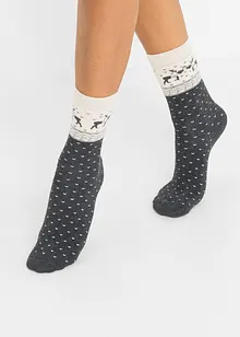 Thermo Socken mit Bio-Baumwolle und Grußkarte (3er Pack), bpc bonprix collection