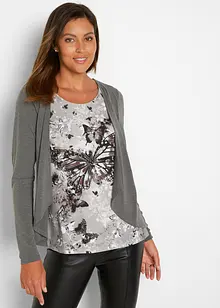 2 in 1 Shirt mit Schmetterlingsdruck, bonprix