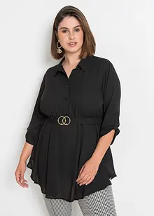 Longbluse mit Gürtel mit recyceltem Polyester, bonprix