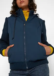 Übergangs-Jacke mit Strickärmeln und Kapuze, bonprix