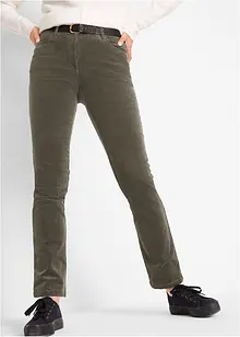 Pantalon droit en velours côtelé extensible, bonprix