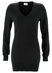 Basic Longpullover mit V-Ausschnitt, bonprix