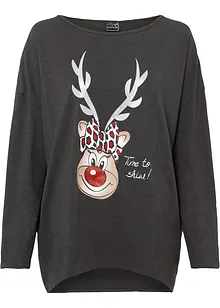 Off-Shoulder-Shirt mit Weihnachtsmotiv, bonprix