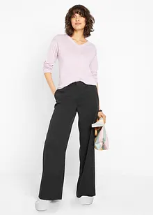 Pantalon Marlène large avec taille confortable et pinces, bonprix